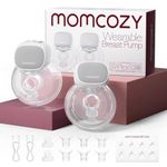 Momcozy S9 Pro Upgraded Wearable Breast Pump, Hands-Free Design with Extended Battery Life & LED Display, Double Electric Portable Pump with 2 Modes & 9 Levels, 24mm, 2 Pack, Gray