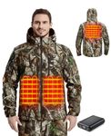 TIDEWE Heated Jacket for Men with Battery Pack, Heated Coat Next Camo G2, Size M)