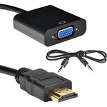 DARAHS HDMI to VGA, Gold Plated High-Speed 1080P Active HDTV HDMI to VGA Adapter Converter Male to Female with Sound Audio Cable(Color May Very)-FM by Murgan