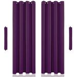 John Aird Eyelet Thermal Energy Saving Blackout Curtains Inc Tie Backs (Aubergine, 229cm Width x 274cm Drop (90"x 108")