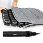 Vive Air Inflatable Seat Cushion - Adjustable Air Pressure Relief Seat, Portable - Waffle Style Tailbone Pad for Back Support, Sciatica, Coccyx Pain - for Car, Office Chair, Wheelchair