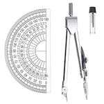 2 Pcs Drafting Compass Set, Geometry Compass Set Maths Protractor Set Rulers for Student Maths Learning and Home Schooling Drafting