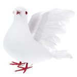 Milisten Artificial Feathered Pigeon Birds Fake Doves Artificial Craft Foam Birds For Wedding Decorations