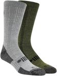 Jeep Mens Wool Blend Trail Crew Socks 2 Pair Pack - Breathable, Cushioned Comfort, Light Gray, 8-12