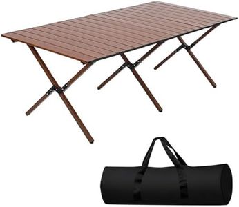 XCJump 150cm Picnic Table Portable Folding Table Foldable Camping Table Suitable for Camping Outdoor Fishing Beach Barbecue Travel (Walnut, 150 * 70 * 52)