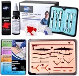 MEDED Suture Practice Kit with Blood | Realistic Complete Suture Kit (35 Pieces) for Medical/Vet Student Training | Include Premium Quality Suture Pad, Tools, 20 Suture Threads (4Type), Gloves, Gauzes