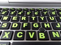 Keyboard Stickers with Big Luminescent Extra Large Symbols. 200 Inlay Set. 3 Yr. Warranty. Will Not Wear or Fade. U.S. English Laptop & PC. Also Includes Pocket/Purse Magnifier, USB LED & Tweesers.