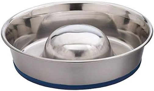 OurPets DuraPet Dog Bowl Slow Feed Premium Stainless Steel Dog Bowl (Heavyweight Durable Stainless Steel Dog Bowls, Dog Food Bowl, and Dog Water Bowl) Great Alternative to Snuffle Mat for Dogs-Medium