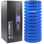 Kobo AC-44 High-Density 13 Inch Long Deep Tissue Roller/Textured Round Foam Rollers - for Back, Physical Therapy, Exercises, Deep Tissue Muscle Massage, 13 Inches (Blue),