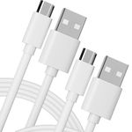 pluX Micro USB Cable 1M 2PACK Android Charger Cable Fast Charging Cable Micro USB Charger cable for Samsung Galaxy S7 Edge S6 S5 J7 J5 J6 J3 A6 A10, Y6 Y7, S7 Edge Kindle, Xbox, PS4, Tablet - White