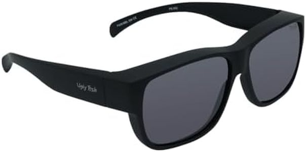 Polarised Fitover Sunglasses - Ugly Fish P208 - Average Fit (Matt Black Frame/Smoke Lens)