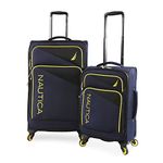 NAUTICA Emry 2pc Softside Luggage Set, Navy Yellow, 29 x 9.5 x 19 inches, Emry 2pc Softside Luggage Set