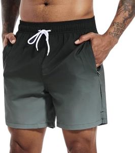 SILKWORLD Mens Swim Trunks Quick Dry Bathing Suits Shorts with Zipper Pockets, MQ18_Zip_P11, Small