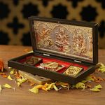 Avighna Ganesh - Lakshmi - Saraswati Divine Pooja Boxes | Pocket Temple | Diwali Gifting | Corporate Gifts (21.5 X 12 X 4.2 Cms), Multicolor