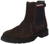 Tommy Hilfiger Men Low Boot Corporate Suede Chelsea, Brown (Cocoa), 10 UK