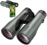 Nexiview 15x52 HD Binoculars for Adults High Powered with Upgraded Phone Adapter - Large View Binoculars with Clear Low Light Vision - Lightweight Waterproof Binoculars for Bird Watching（Green）