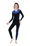 ROVARS Spandex Full Body Suit Women Swim Wear I Swimsuits I Full Sleeves- Full Length I Removable Pads I Front Zipper (Black, XL)