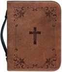 Bible Case Leather,Vintage Bible,Bible Covers Cases for Women Men,Water Resistant Book Carrying Case with Zipper Handle,Bible Accessories Gifts Mother’s Day Christmas Easter Birthday