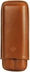 cigar in style Brown Leather 2 Ct Adjustable Cigar Case Travel Holder