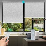 Biltek Smart Blinds for Windows Light Filtering Shades Motorized Roller Blinds & Shades Cordless Window Blinds Electric Blinds with Remote, 35" x 72" Automatic Window Shades For Home Smart Home Office