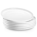 8.5 Inch Small Dinner Plates Set of 6, Ceramic Plates for Salad, Snack, Dessert and Appetizer - Microwave, Oven and Dishwasher Safe, Scratch Resistant and Lead-Free, White