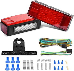 Nilight TL-20 2PCS Submersible Kit Low Profile Rectangular LED Stop Tail Turn Signal Side Marker Light on 12V RV Pickup Trucks Marine Boats Trailers