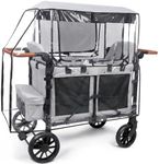 Clear Stroller Rain Cover for Trolley Cart, Rain Cover for Wagon Stroller with Mosquito Net, Big Size Suitable for The WonderFold W4 Original, Waterproof Picnic Camping Accessories (Cart Not Included)