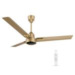 Goldmedal Opus Prime 1200 mm BLDC Motor 5 Star Rated Ceiling Fan With Remote | Anti Dust | 6 Led Lights Indicate Speed | 100% Copper Motor| Energy Efficient | High Speed | Pack of 1 (Golden Dune)