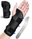 Wrist Brace with Metal Wrist Splint Carpal Tunnel Wrist Brace for Night Sleep Adjustable Wrist Support Men Women for Tendonitis Arthritis Pain Relief - Left Hand, Small, Fit Wrist 5.1-6.9 inch