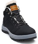 visionreast Warm Lined Winter Shoes Unisex Waterproof Hiking Shoes Snow Boots Winter Trekking Winter Boots for Men Women Laces Non-Slip Outdoor Black Size: 12 UK