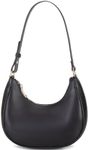 WSRYDJDL Crescent Shoulder Bags for Women Cute Hobo Tote Handbag Under the Arm Purses Mini Clutch Purse with Zipper Closure (Black)