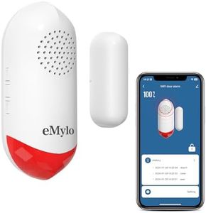 eMylo Alarme Maison sans Fil, WiFi Alarme Porte 120 DB, Alarme De Porte Et FenêTre sans Fil MagnéTique pour Portes, FenêTres Et Armoires, La Maison,Office(Lot de 1)