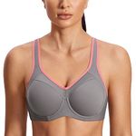 SYROKAN Women's Full Support High Impact Racerback Lightly Lined Underwire Sports Bra Multicoloured #2 36D