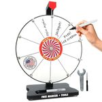 Whirl of Fun Prize Wheel 12 Inch-Whiteboard Tabletop Spinning Wheel with Stand, 10 Slots, Customize