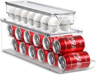 Sorbus Soda Can Organizer for Refrigerator and Egg Holder for Fridge Set, Stackable Can Holder Dispenser and Egg Holder with Lid for Fridge, Pantry, Freezer - BPA-Free, Clear Design