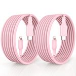 USB C to Lightning Cable, 2Pack 10FT 20W 【Apple MFi Certified】 Extra Long iPhone Fast Charger Cable Power Charging Cord for iPhone 14/13/12/Pro/Pro Max/Mini/11/Pro Max/XS/MAX/XR/X/ 8/8Plus, Pink