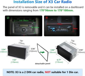 Eonon 7” QLED Double Din Car Stereo – Wireless CarPlay, Android Auto, Bluetooth, Touchscreen, Backup Camera