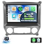 Android 13 Car Stereo for Chevrolet Chevy Silverado 2009-2014 with Wireless Apple Carplay&Android Auto,10.1 Inch Touch Screen Car Radio with GPS WiFi Bluetooth FM/RDS Dual USB/AUX-in+Backup Camera