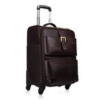 DORPER Money Hill Leather 44 litres Laptop Business Roller 18 inch Trolley Travel Bag for Men Cabin Size (3.5Kg) (C-Brown, Leather)