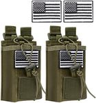 2 Pack Radio Case Radio Holder Molle Tactical Radio Holster Military Heavy Duty Radios Pouch Bag for Baofeng UV-5R F8HP UV-5R GT-3 UV-82 Two Ways Walkie Talkies Compatible with Bags Packs/Duffels