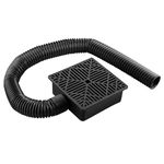 CAMWAY Downspout Extension Drain Kit, Gutter Downspout Extensions Set with 14 to 55 inch Flexible Hose Extension Pipe, Low Profile Catch Basin Drainage Rain Spout Extender for Cement Floor Lawn,No Dig