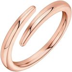 PAVOI 14K Gold Plated Open Twist Eternity Band for Women, 6, Rose Gold, No Gemstone