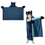 Franco Kids Bedding Super Soft and Cozy Wearable Hooded Throw, 30 in x 50 in, Batman