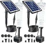 Ankway 2Pcs Solar Fountain Pump with Tilting Bracket, 2022 New Solar Floating Water Fountain Pump with 7 Nozzles Submersible Brushless Fountain Kit for Bird Bath, Fish Tank, Pond Aquarium, Garden