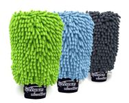 SOFTSPUN Microfiber Double Side Chenille Mitt, 3 Piece Set 1700 GSM Multi Colour, Multi-Purpose Super Absorbent and Perfect Wash Clean with Lint-Scratch Free Home, Kitchen, Window, Dusting!