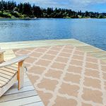 THE RUGS Outdoor Rug – Weather & UV Resistant Outdoor/Indoor Area Rugs - Durable Rugs for Patio, Deck, Garden, Kitchen, Bathroom or Living Room - Beige, 80 x 150 cm