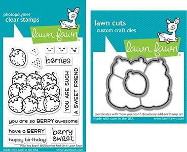 Lawn Fawn Clear Stamps & Dies Set - How You Bean? Strawberries Add-On - Two Item Bundle