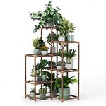 New England Stories Corner Plant Stand Rack for Indoor or Outdoor Plants. Shelf Holder for Multiple Pots. Perfect for Living Room, Patio, Balcony