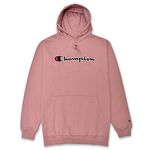 Champion Mens Big and Tall Hoodie Sweatshirt with Embroidered Script Logo Blush 3XT