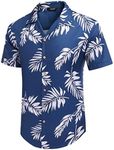 COOFANDY Men Beach Shirt Hawaiian Tropical Shirt Casual Aloha Shirt Floral Print